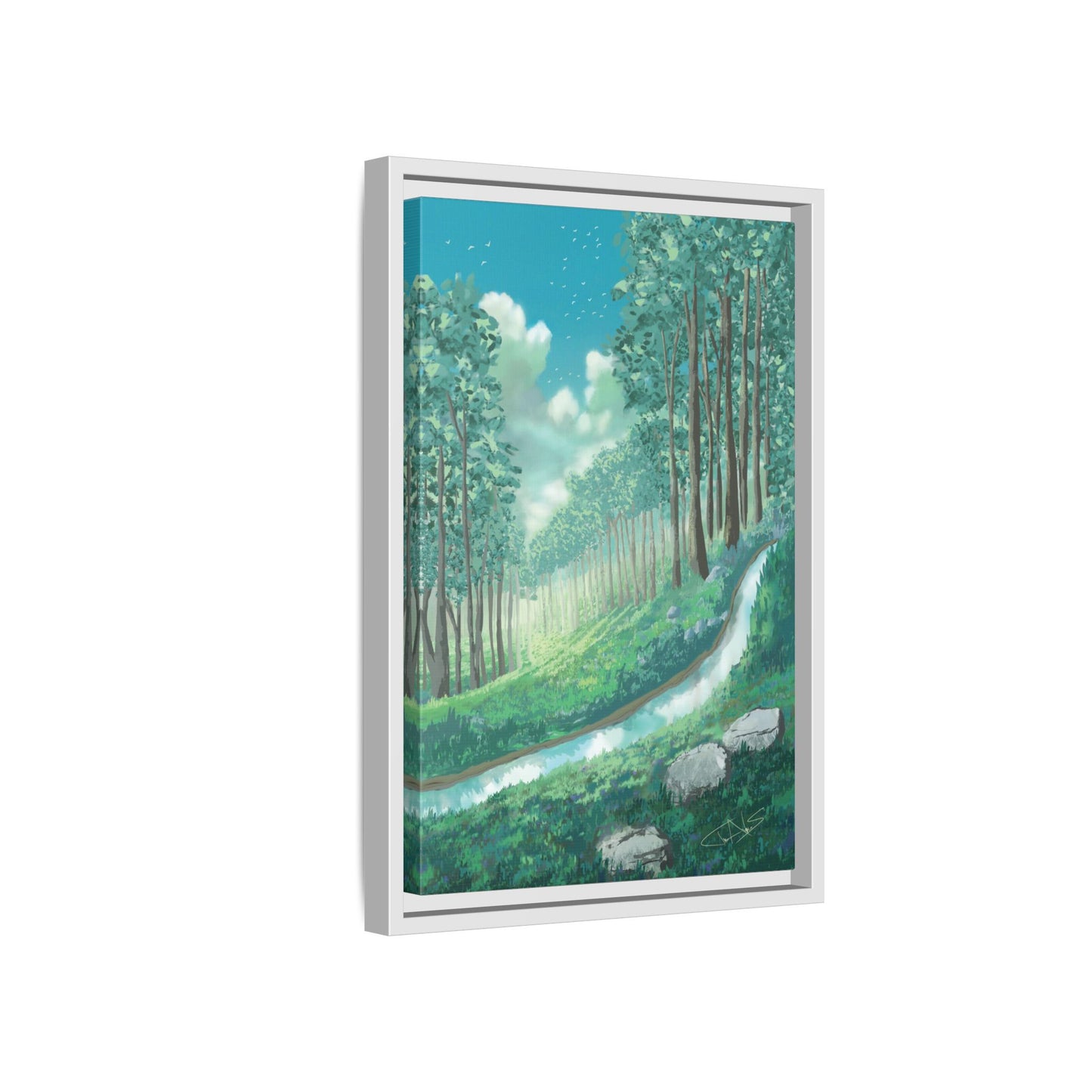 "Summer Stream" Framed canvas