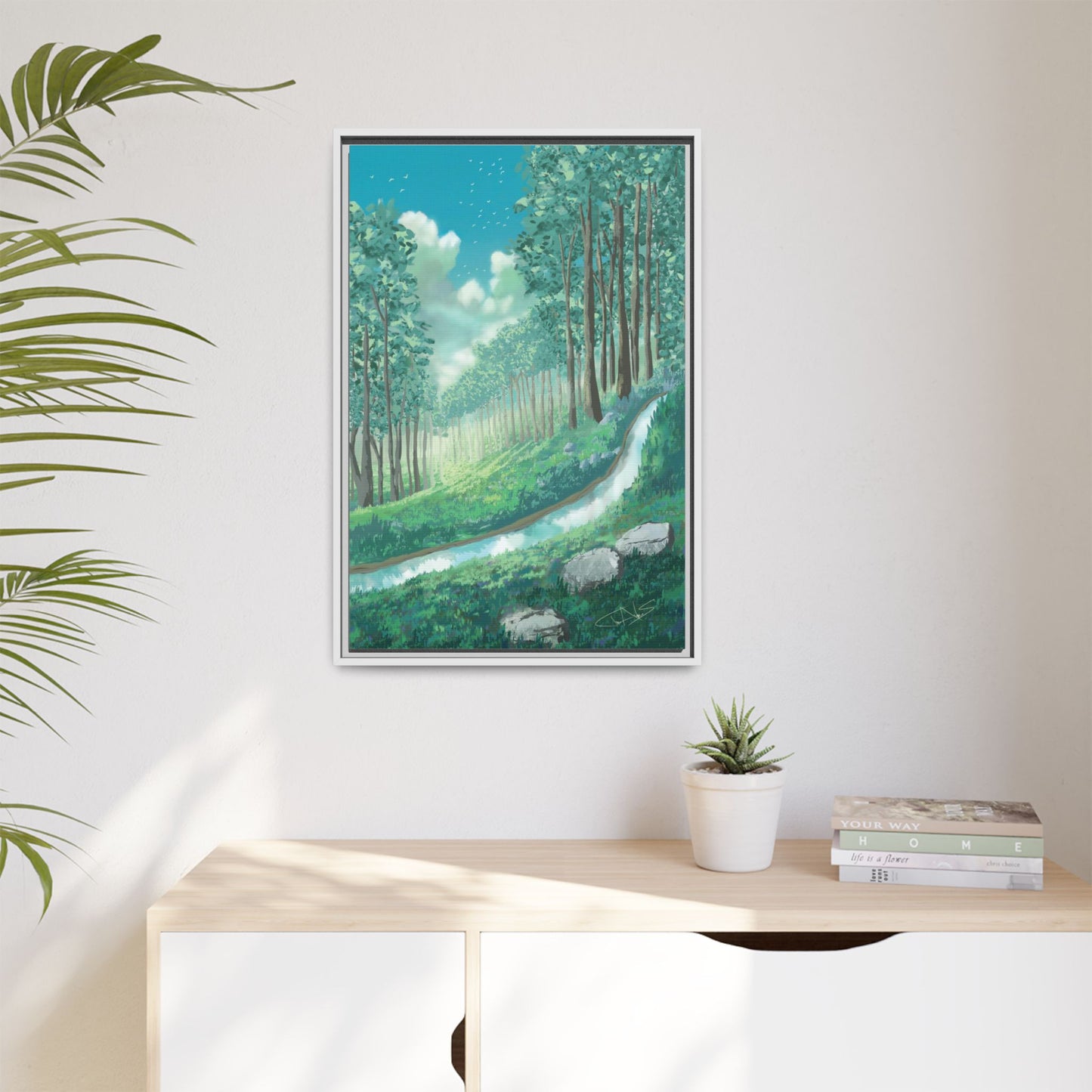 "Summer Stream" Framed canvas