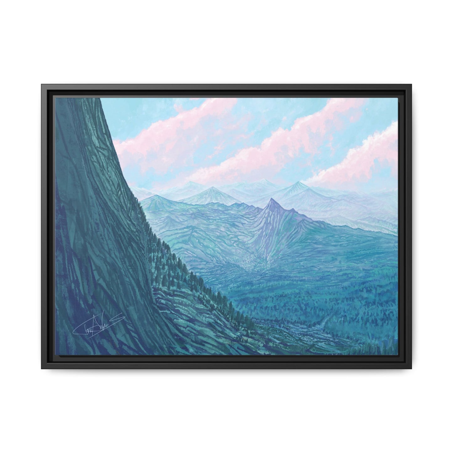 "Pastel Peak" Framed canvas