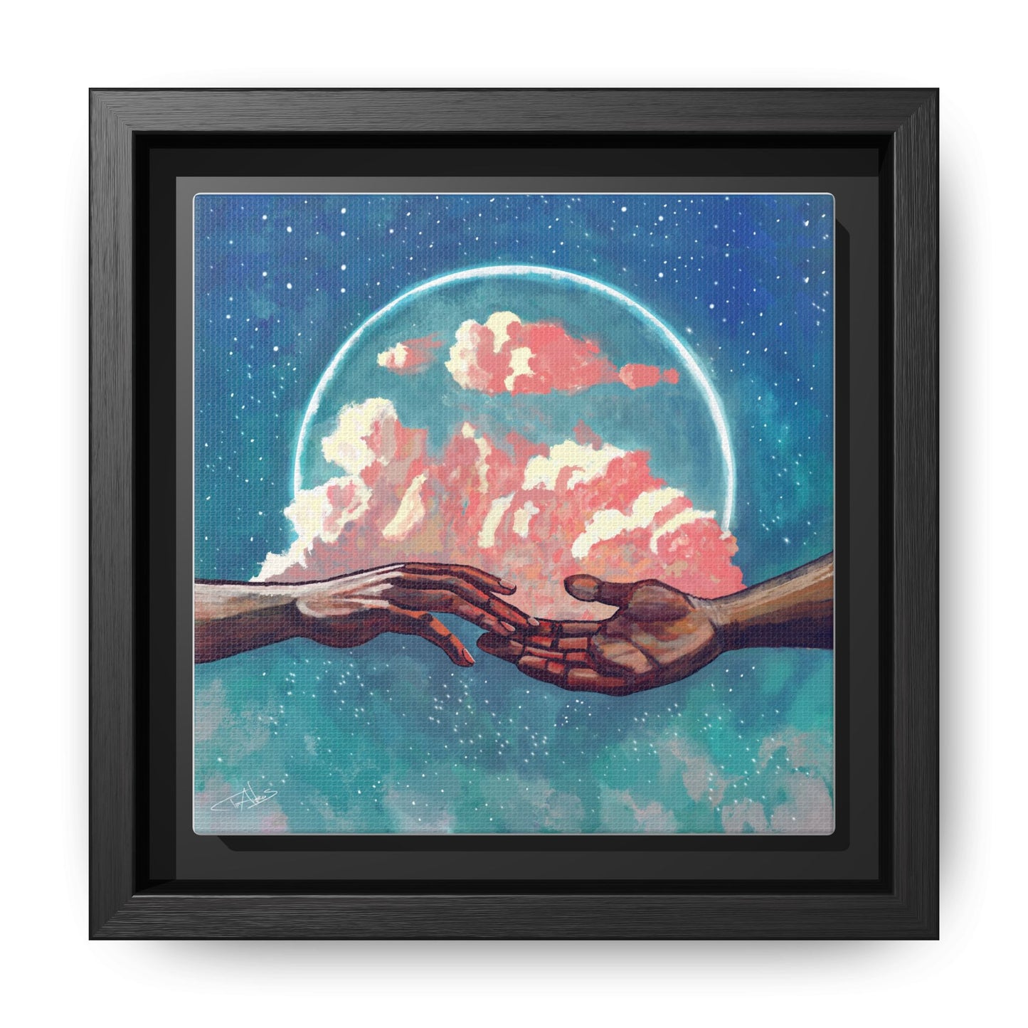 "Your Hand in Mine" Framed canvas