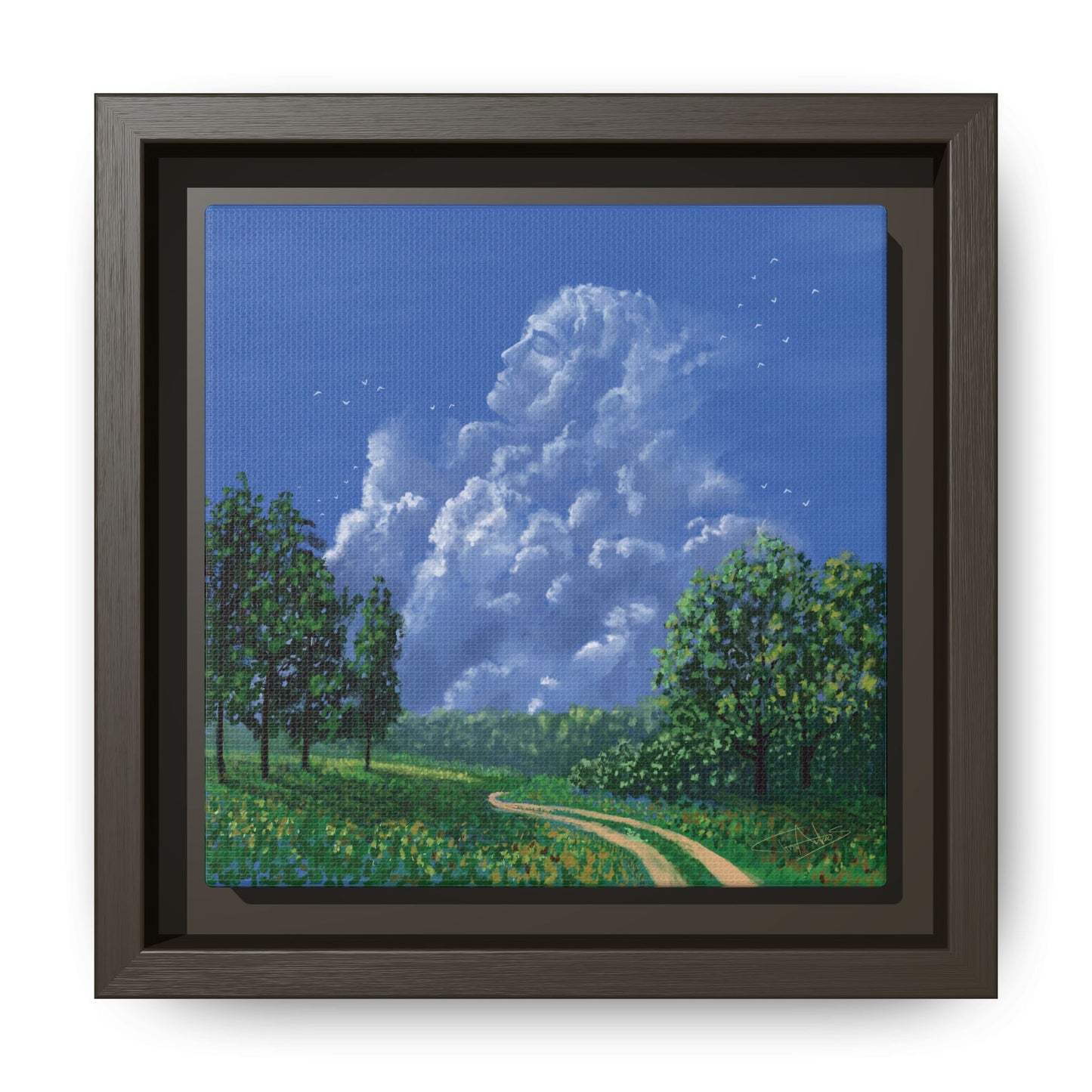 "Man in the Clouds" Framed canvas