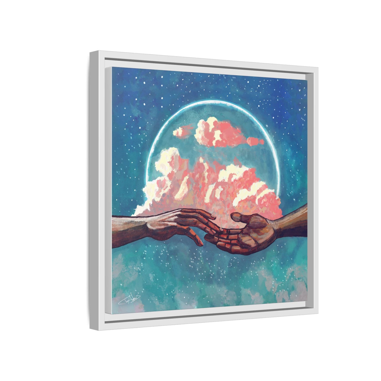 "Your Hand in Mine" Framed canvas