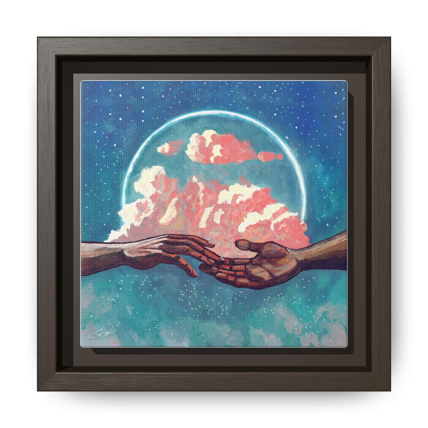 "Your Hand in Mine" Framed canvas