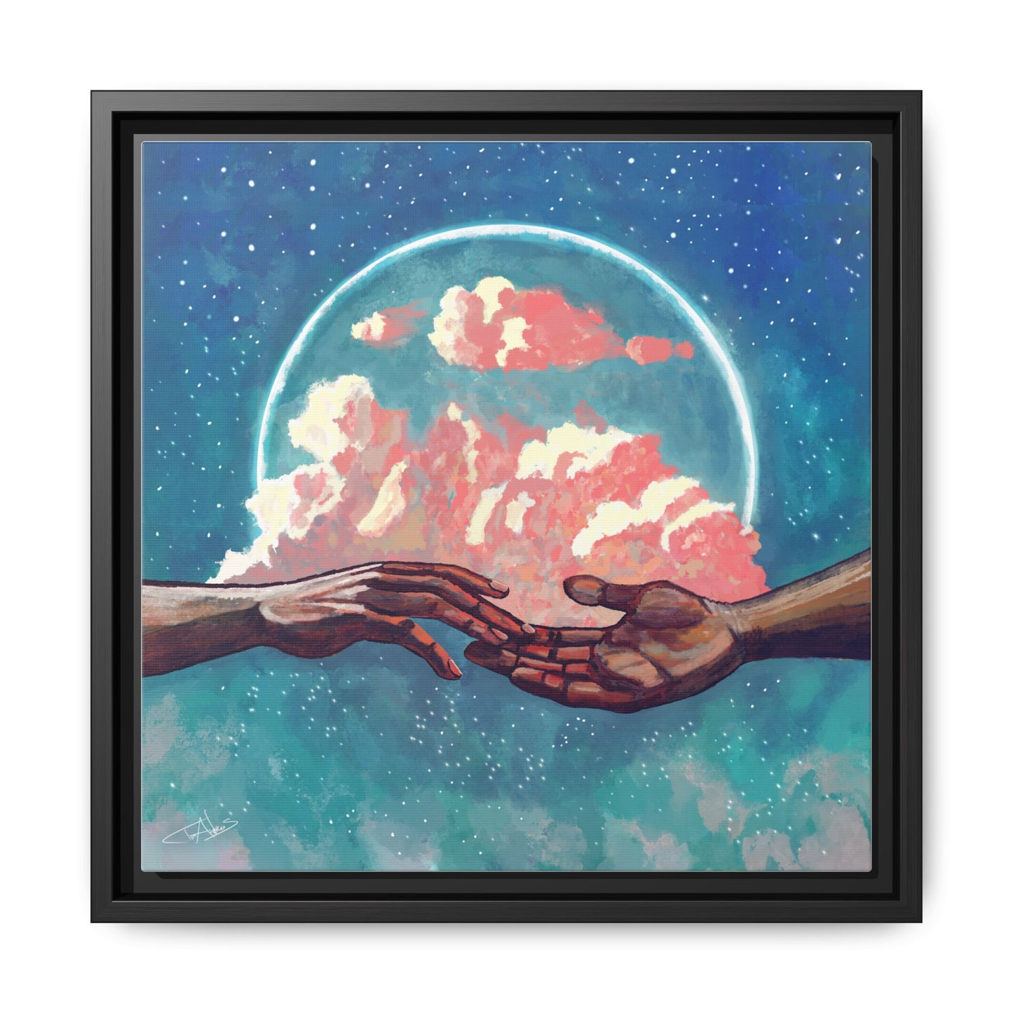 "Your Hand in Mine" Framed canvas