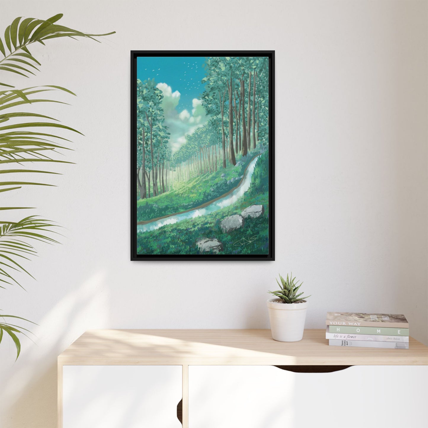 "Summer Stream" Framed canvas