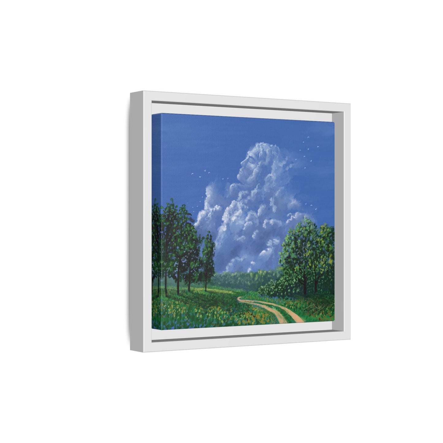 "Man in the Clouds" Framed canvas