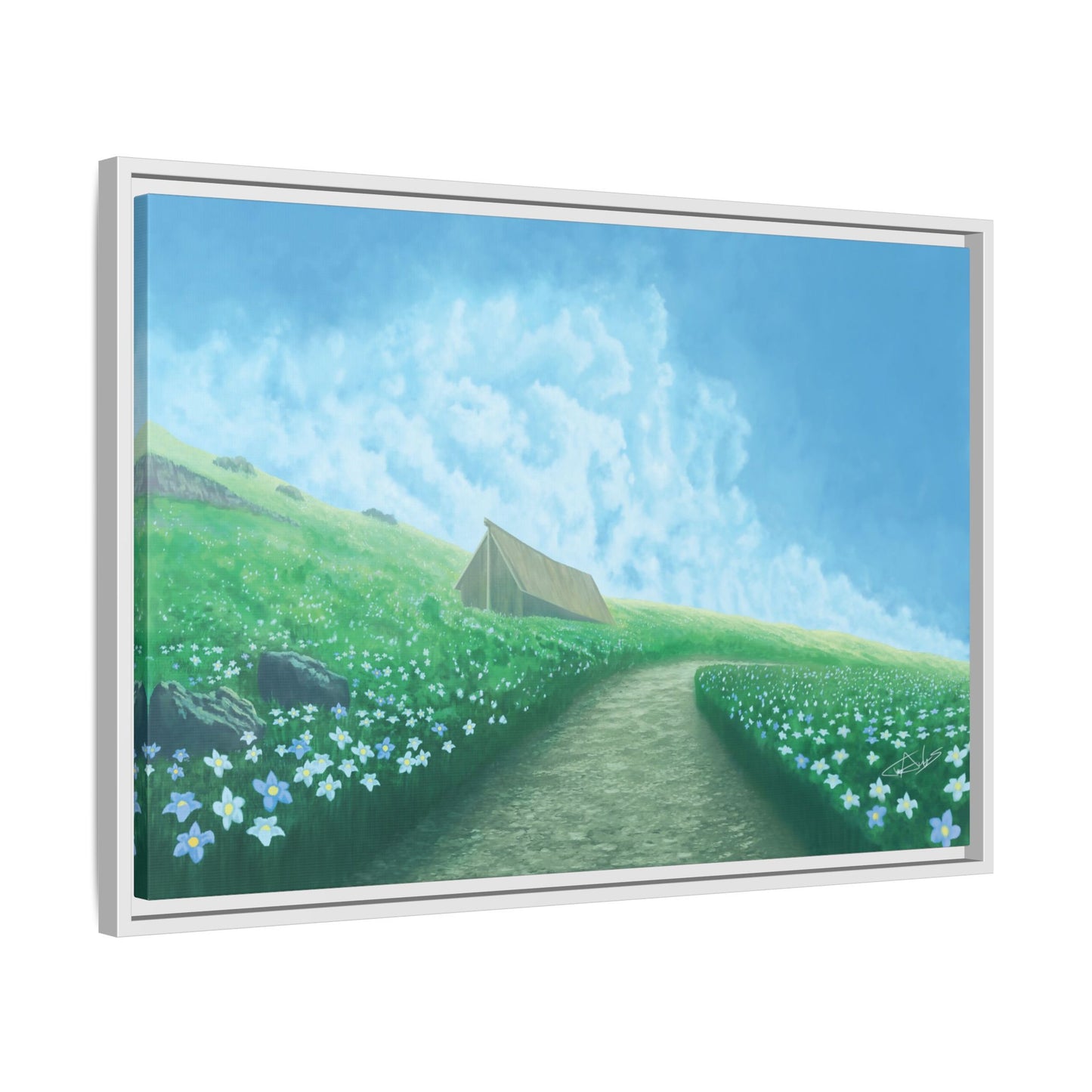 "Summer Stroll" Framed canvas