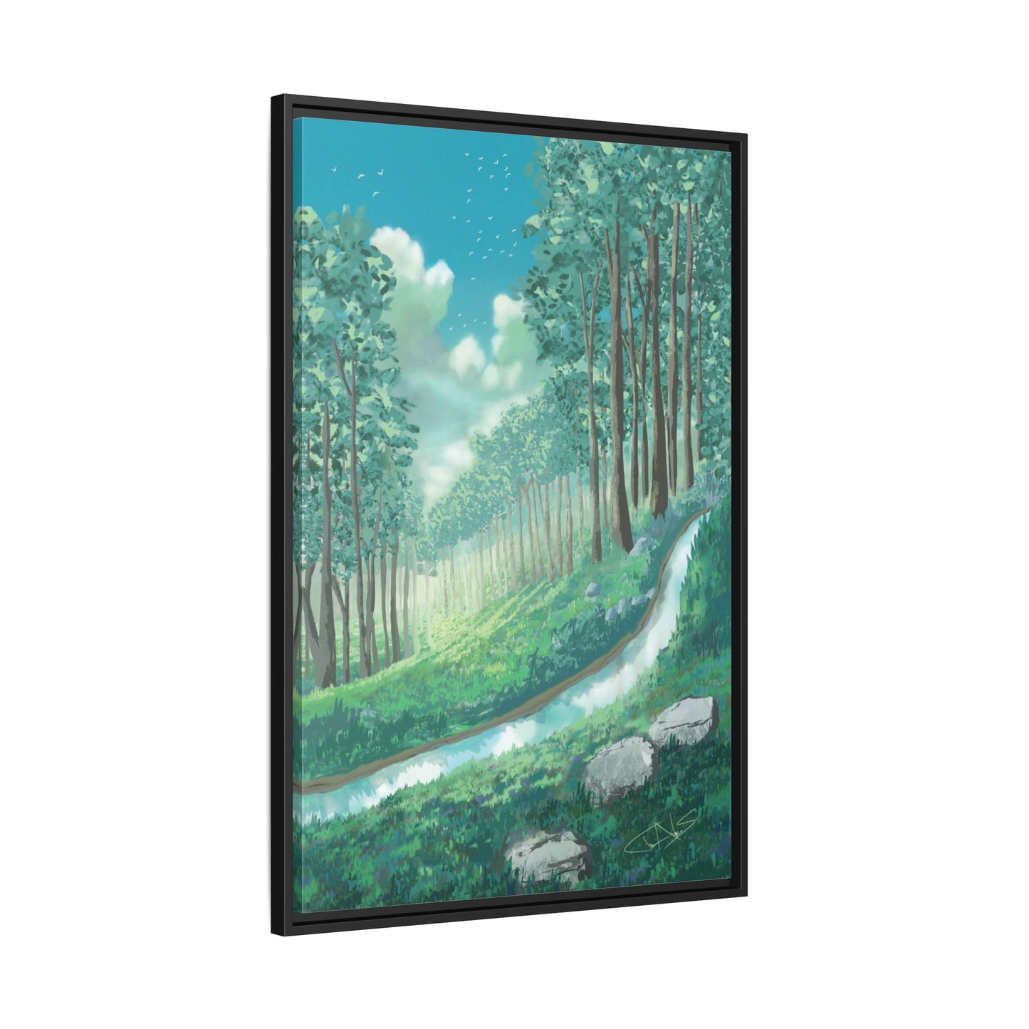 "Summer Stream" Framed canvas