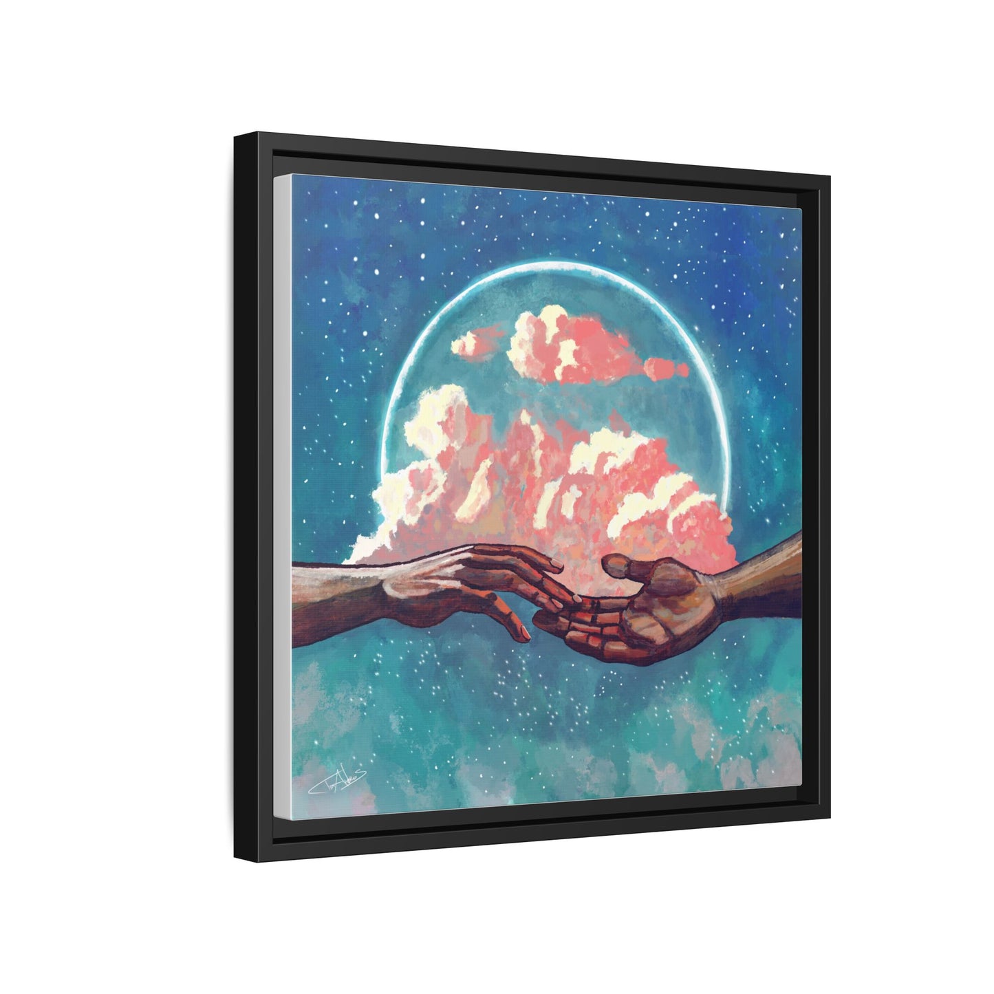 "Your Hand in Mine" Framed canvas