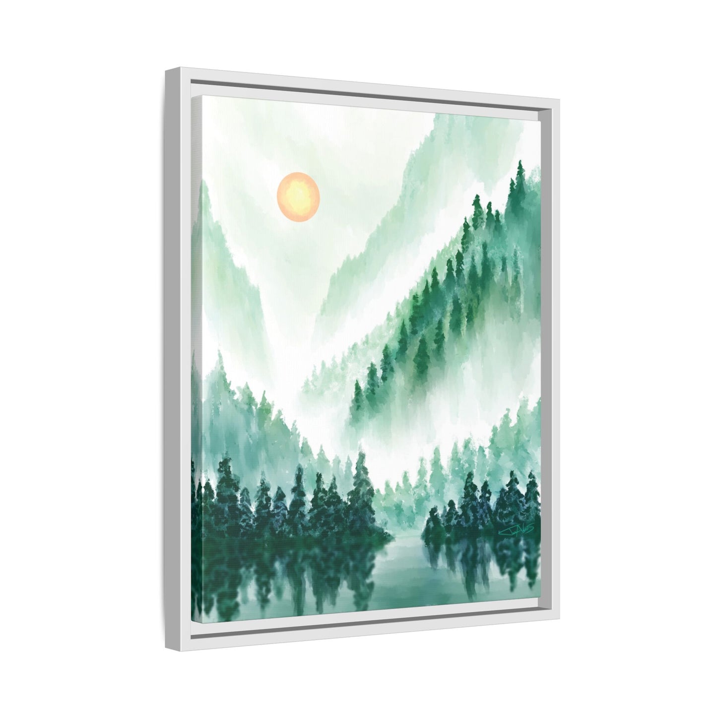 "Emerald Expanse" Framed canvas