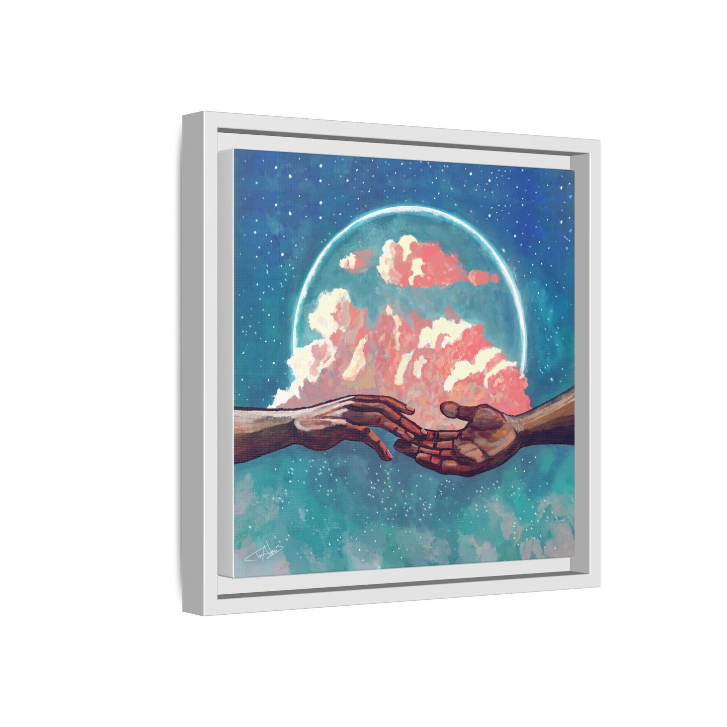 "Your Hand in Mine" Framed canvas