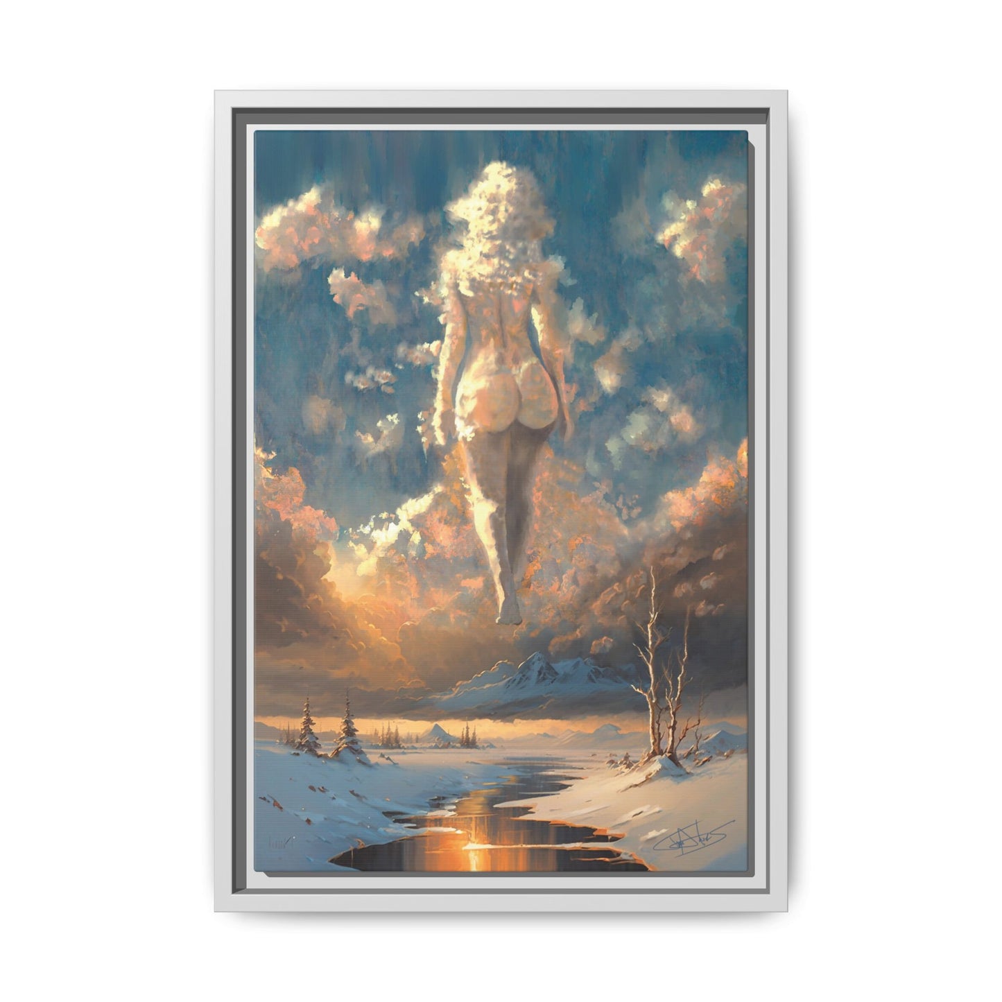 "Sunset Siren" Framed canvas