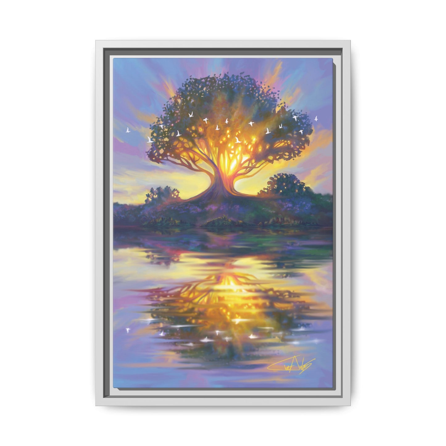 "Sunrise of Flutes" Framed canvas