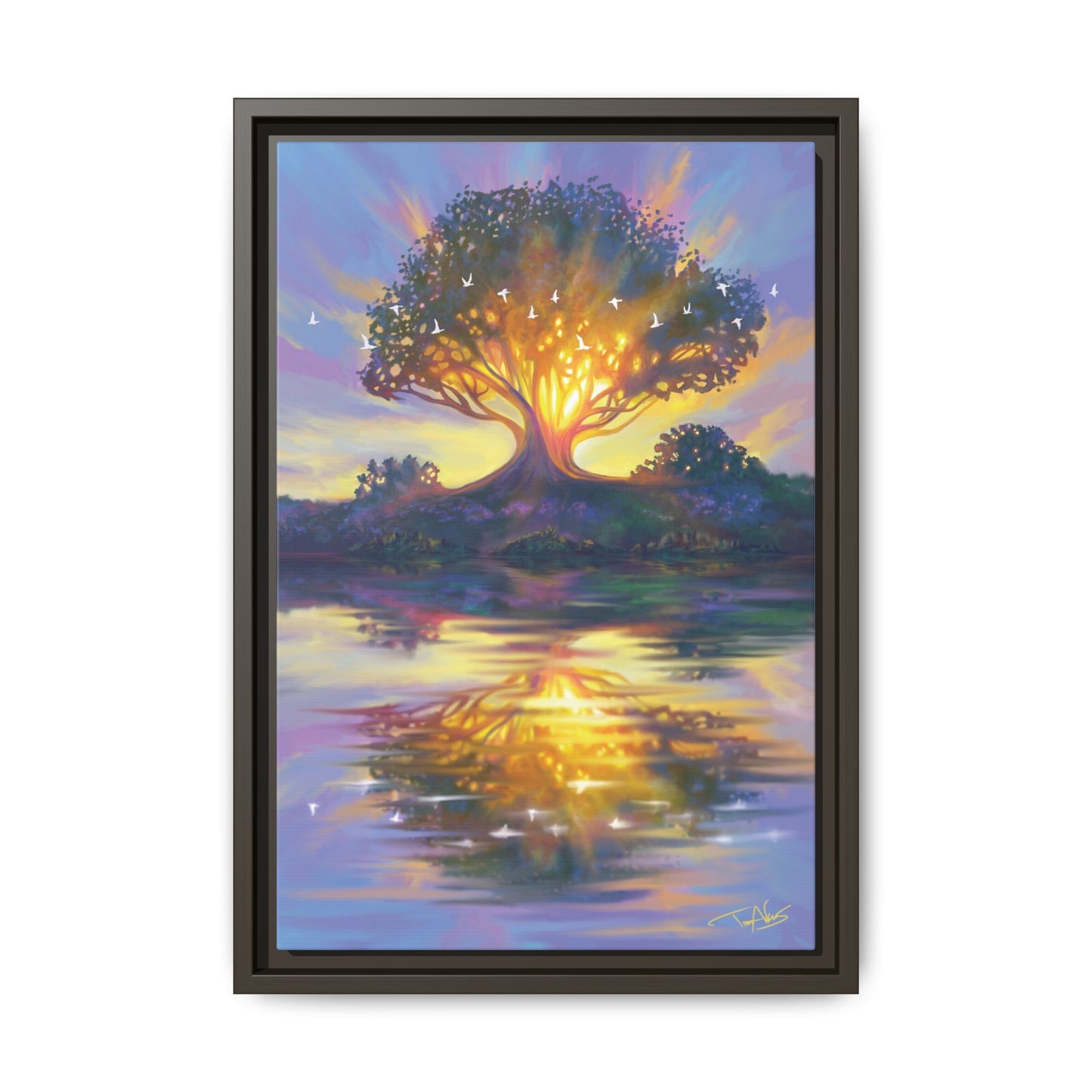 "Sunrise of Flutes" Framed canvas