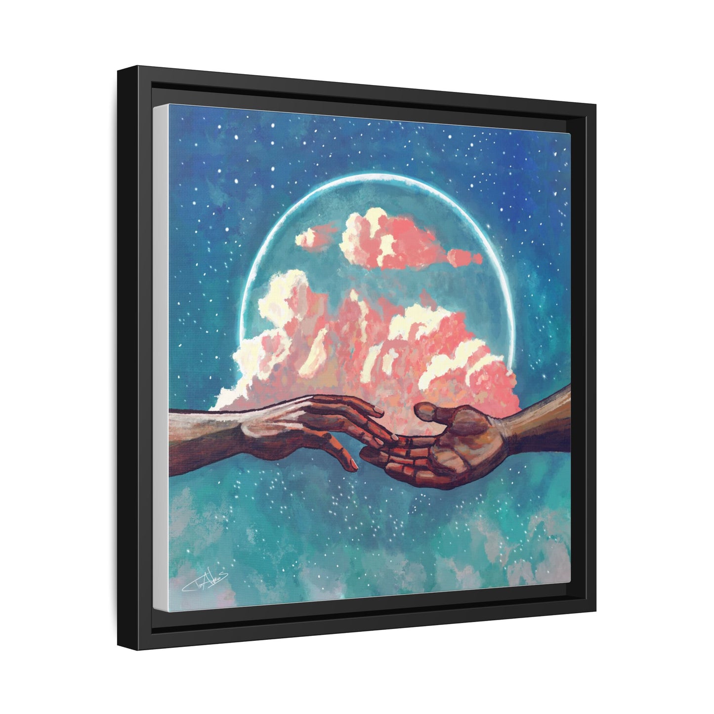 "Your Hand in Mine" Framed canvas
