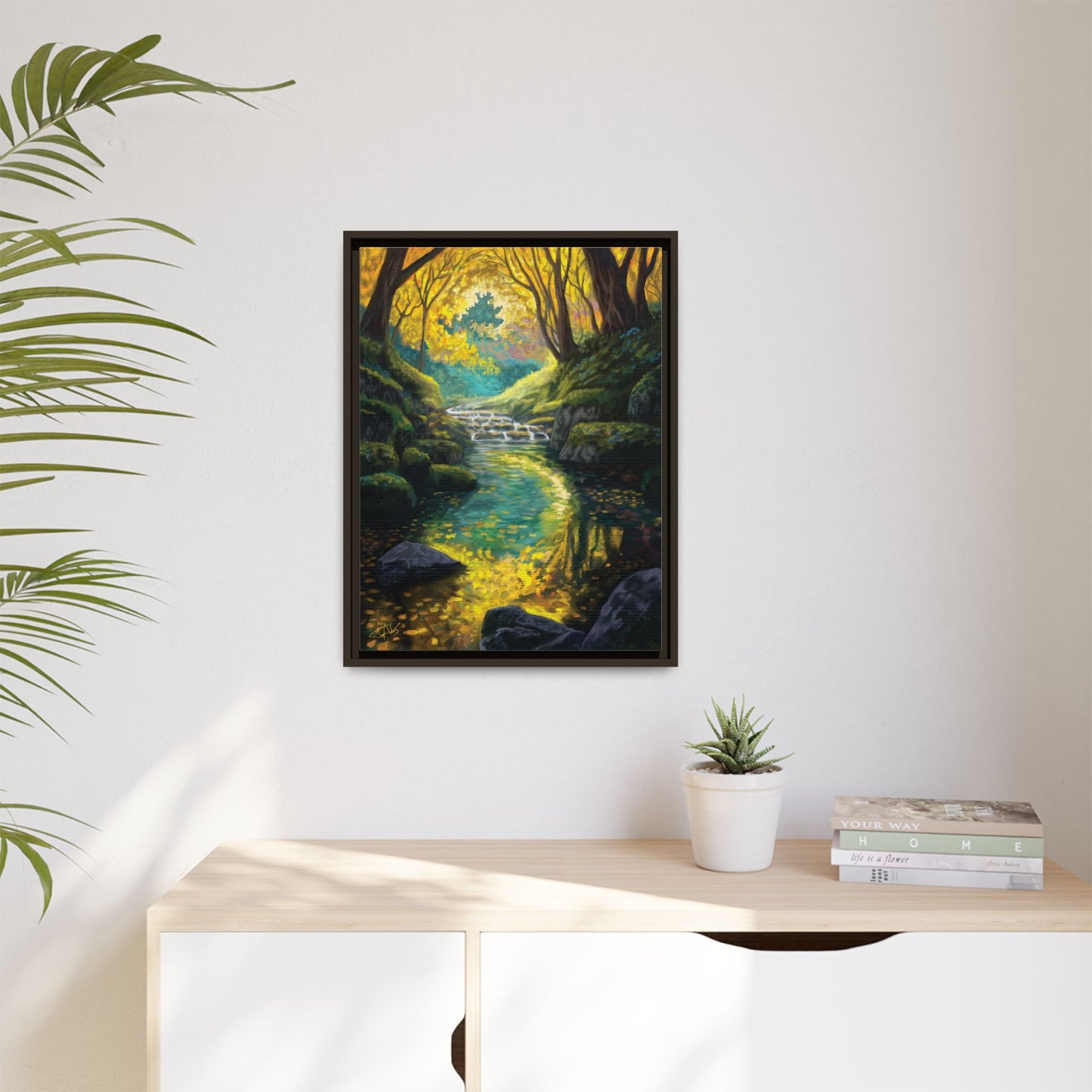 "Golden Light Continuum" Framed canvas