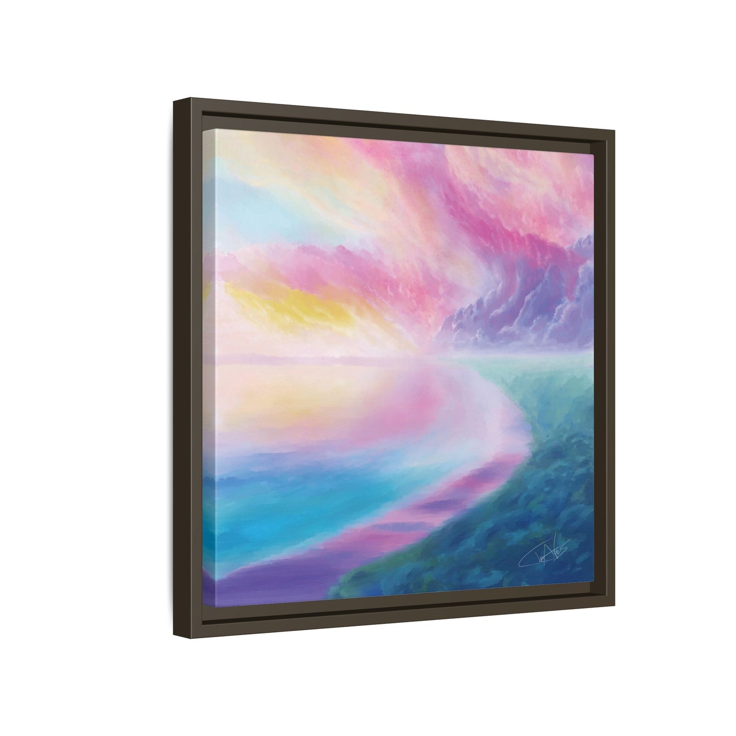 "Cotton Candy Sunset" Framed canvas