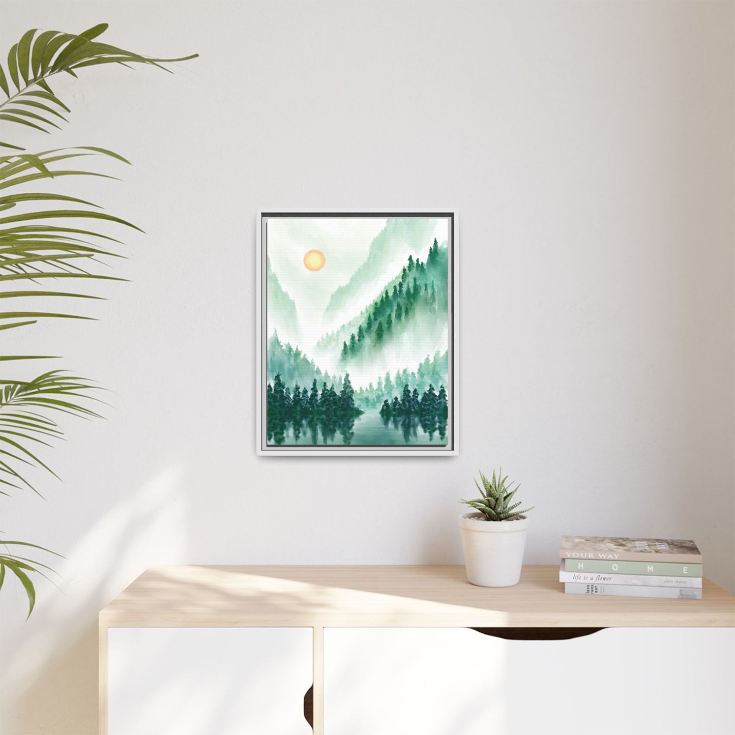 "Emerald Expanse" Framed canvas