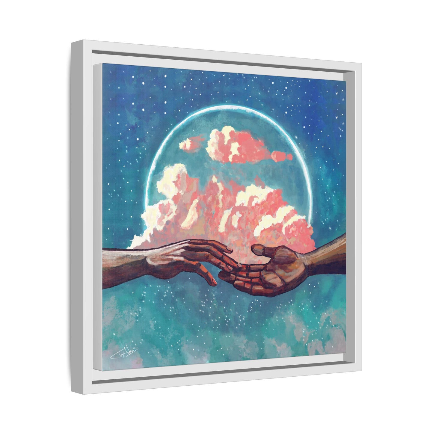 "Your Hand in Mine" Framed canvas