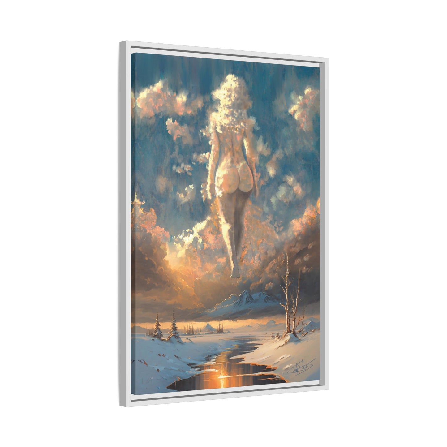 "Sunset Siren" Framed canvas