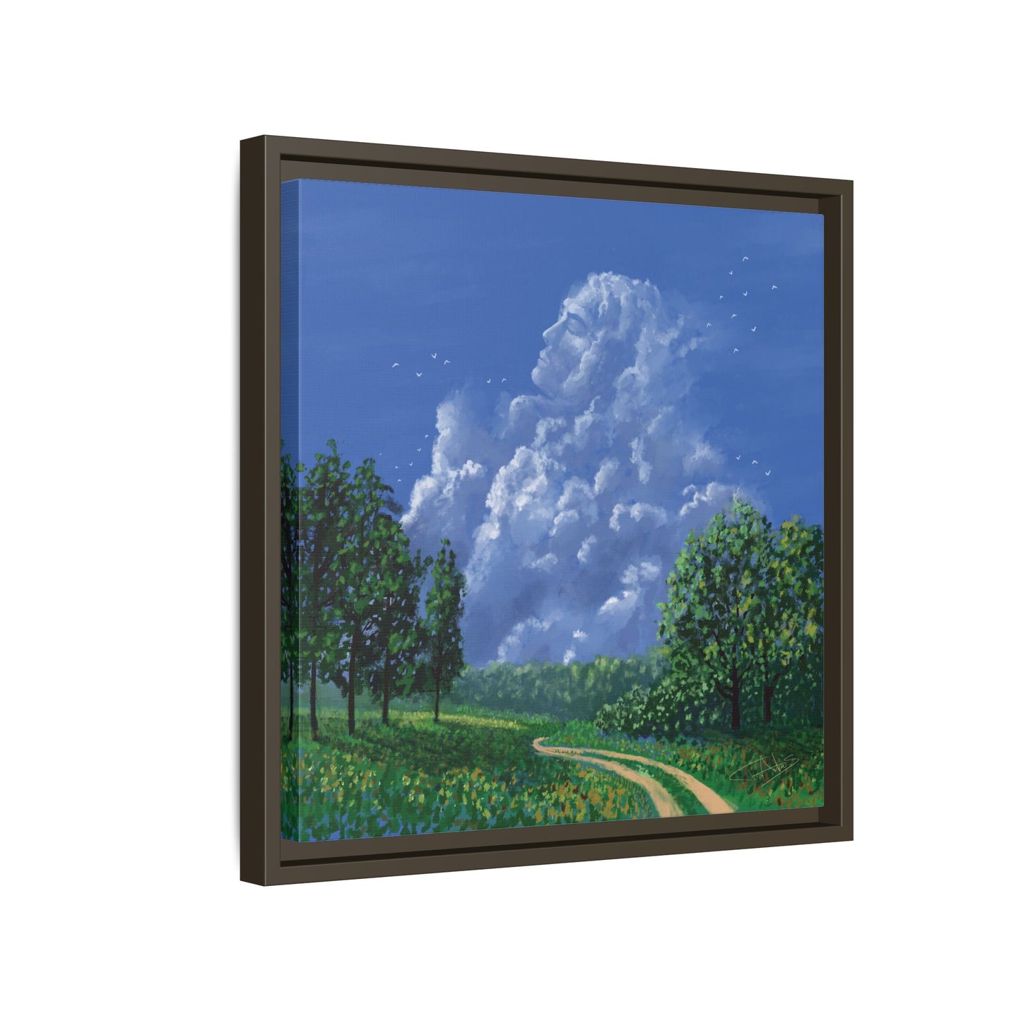 "Man in the Clouds" Framed canvas