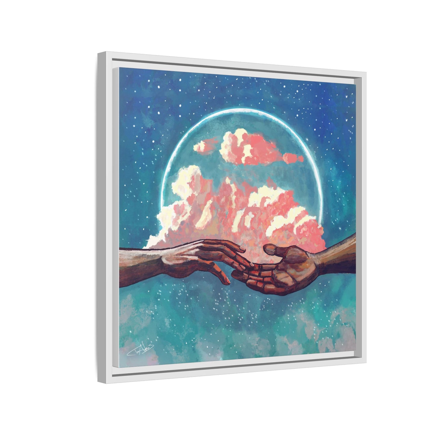 "Your Hand in Mine" Framed canvas