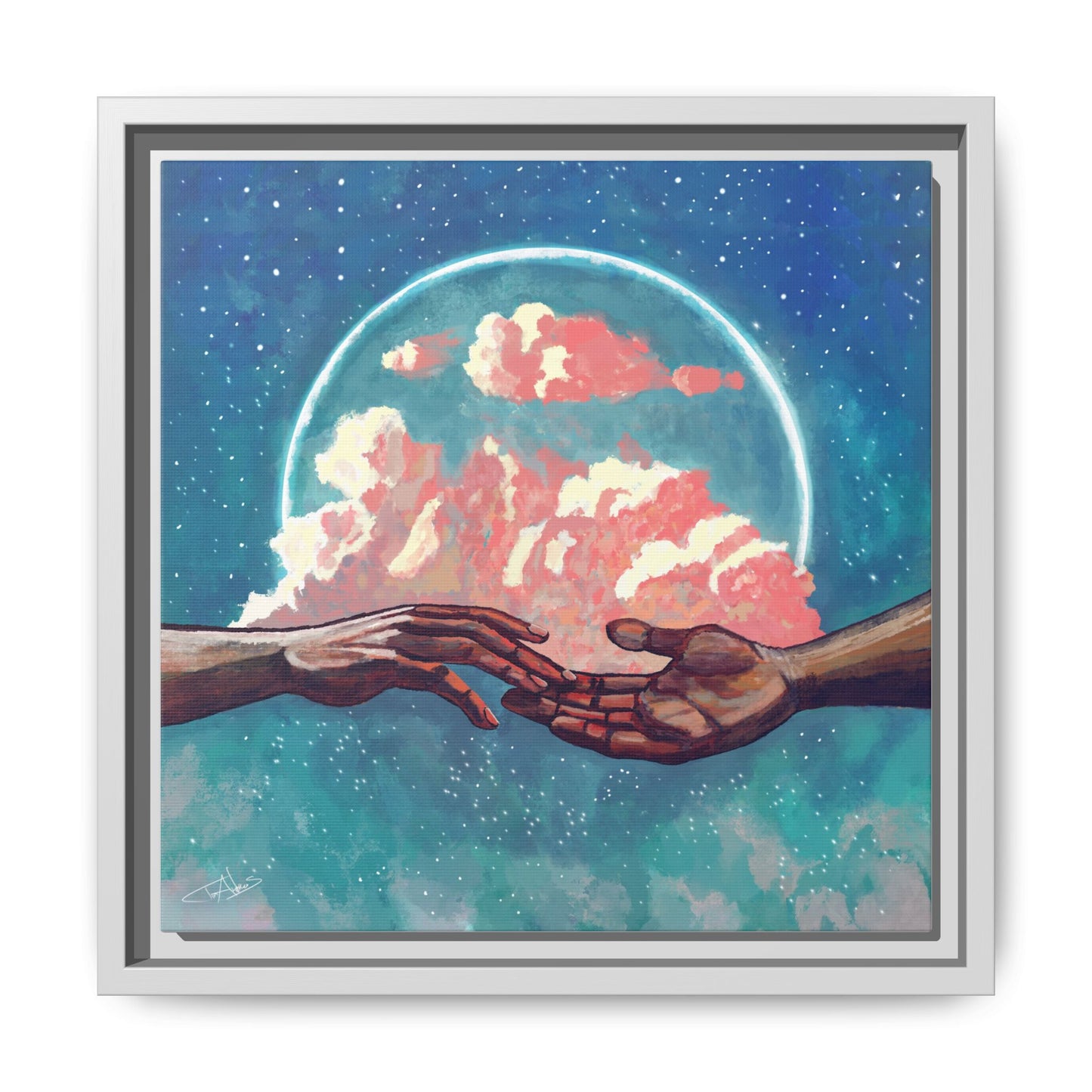 "Your Hand in Mine" Framed canvas