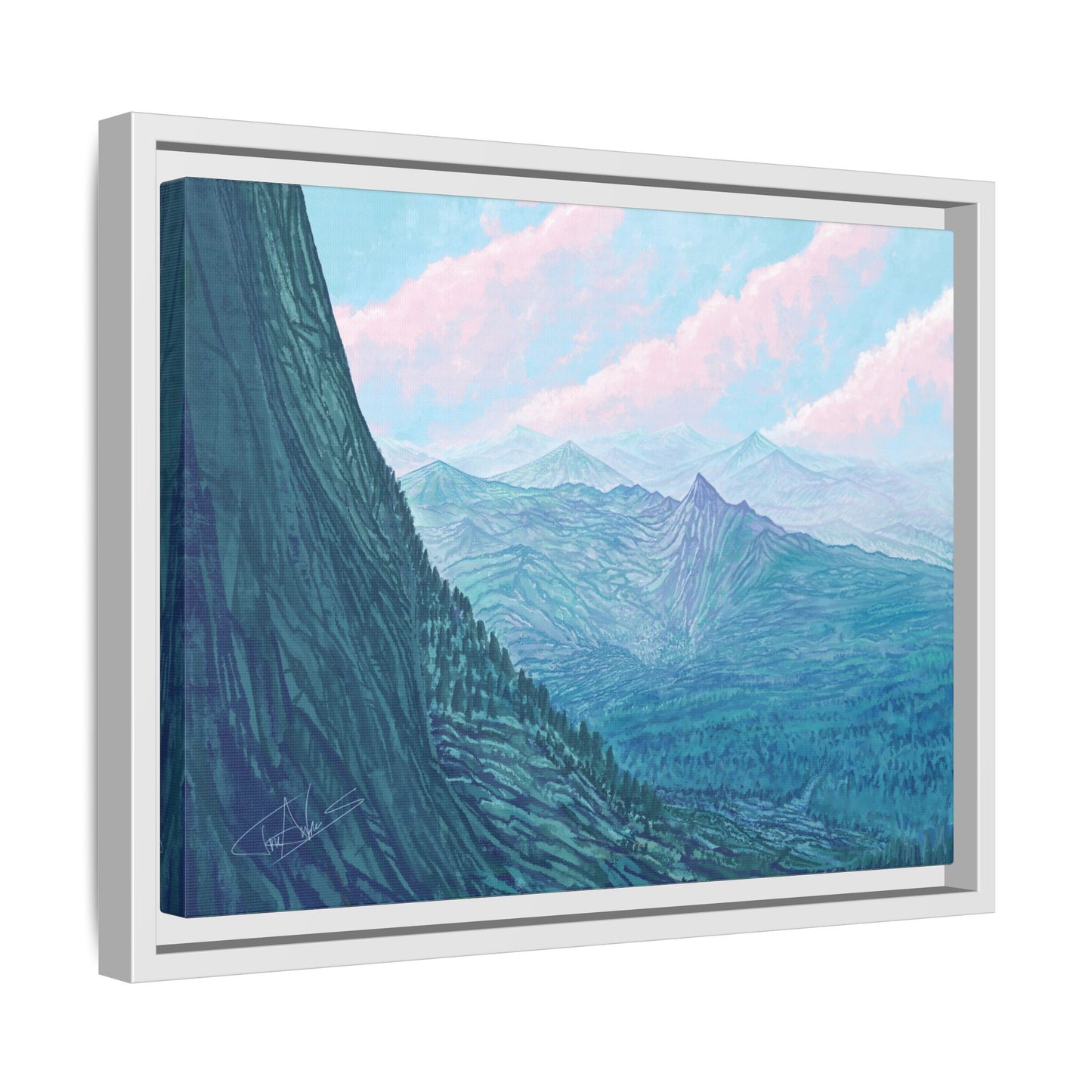 "Pastel Peak" Framed canvas