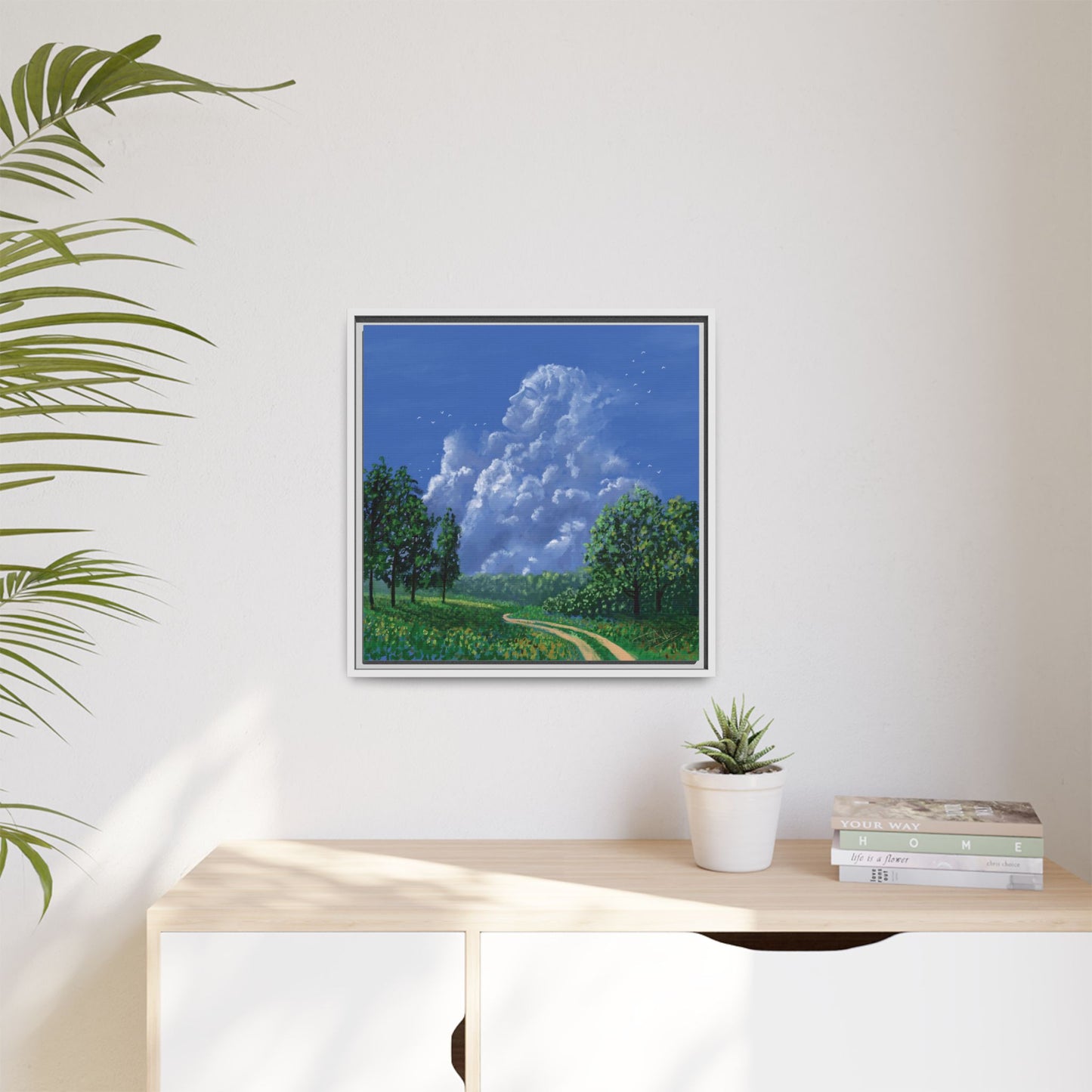 "Man in the Clouds" Framed canvas