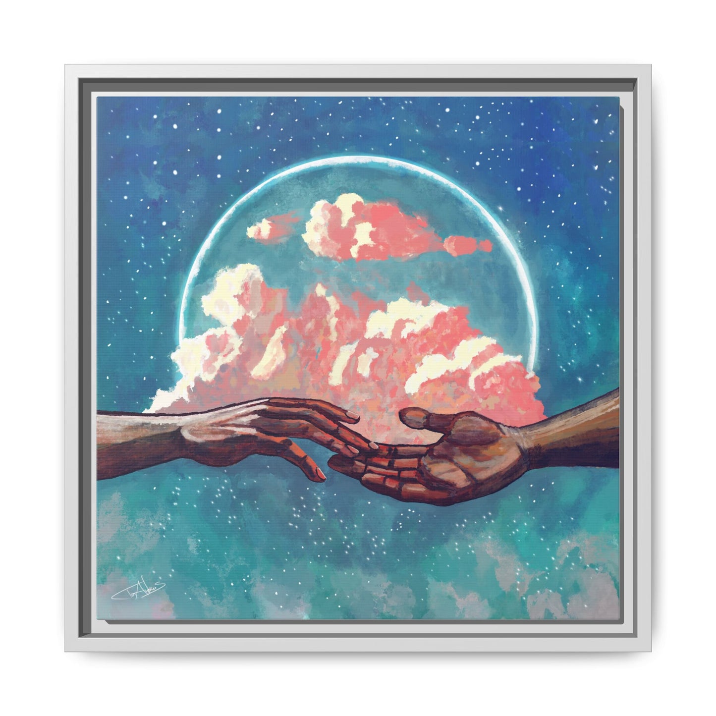 "Your Hand in Mine" Framed canvas