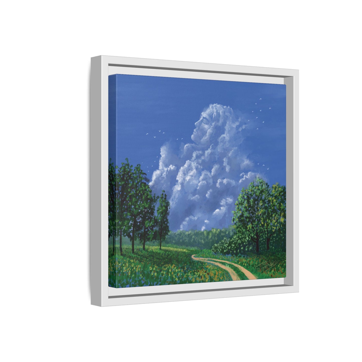 "Man in the Clouds" Framed canvas