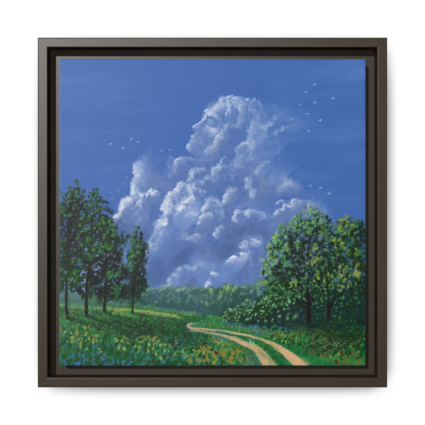 "Man in the Clouds" Framed canvas