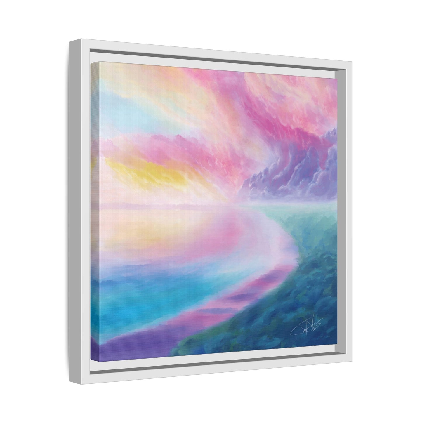 "Cotton Candy Sunset" Framed canvas