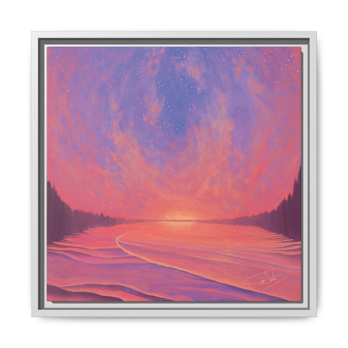 "Infinite Sunset" Framed canvas