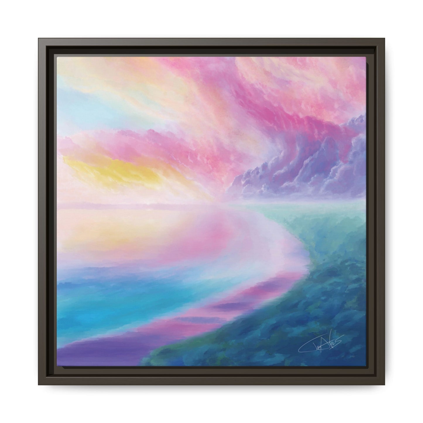"Cotton Candy Sunset" Framed canvas