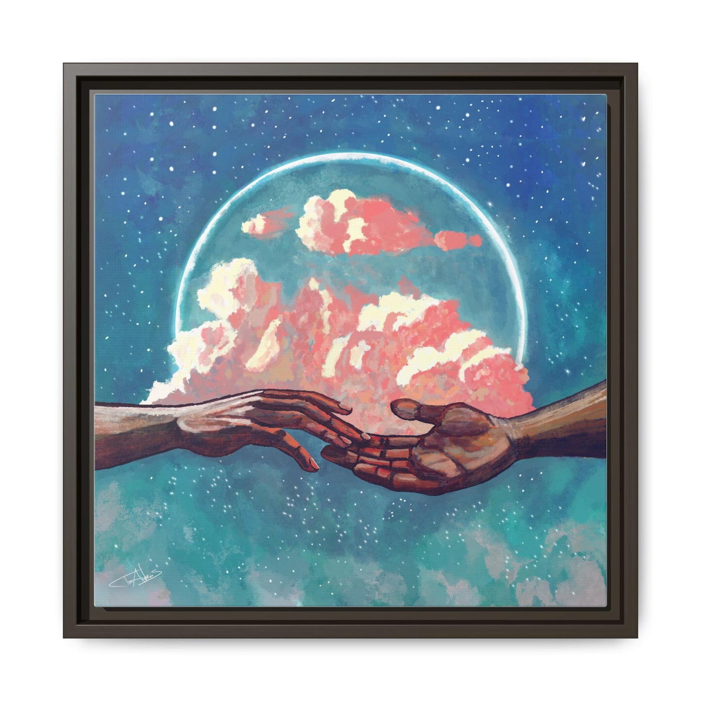 "Your Hand in Mine" Framed canvas