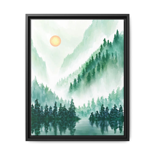 "Emerald Expanse" Framed canvas