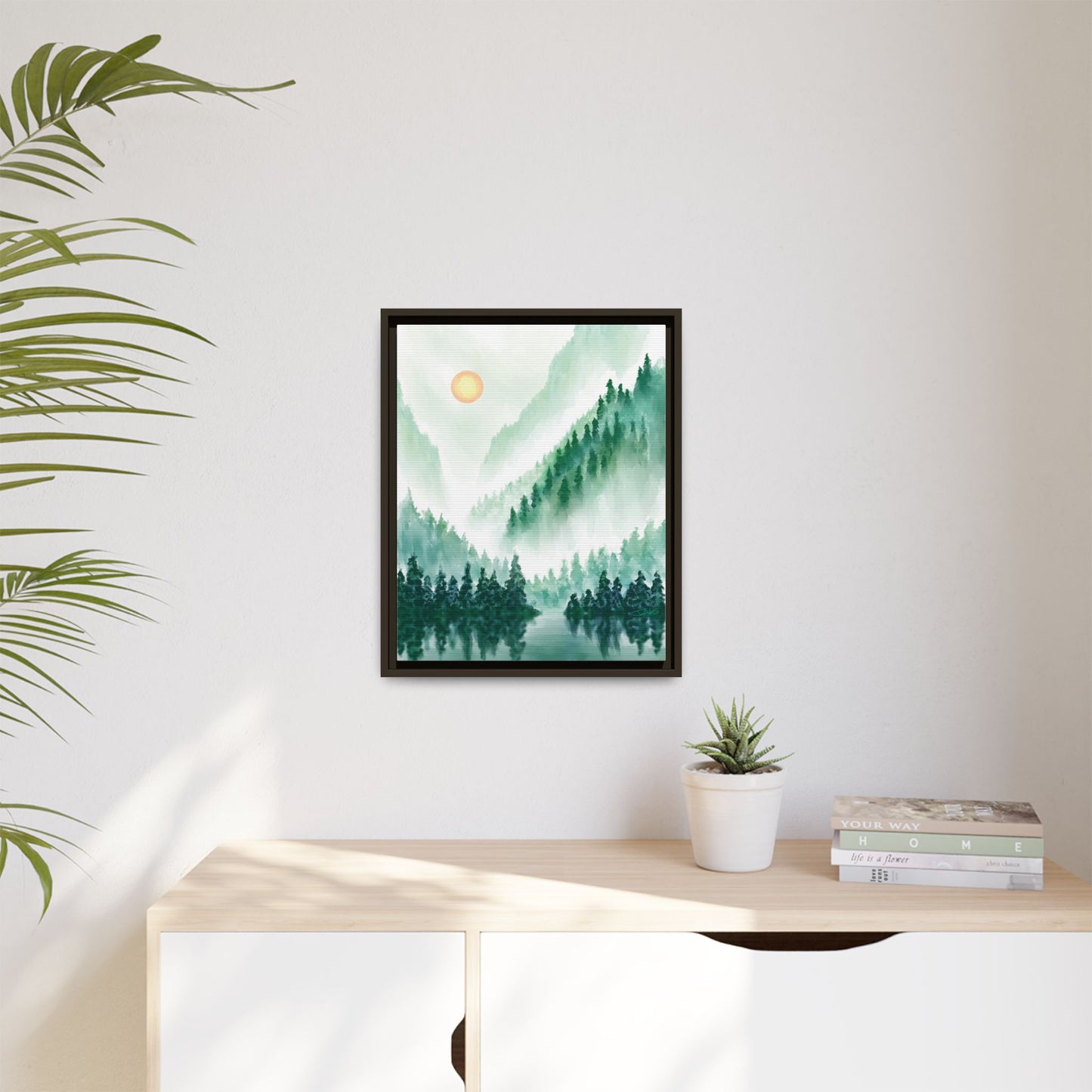 "Emerald Expanse" Framed canvas