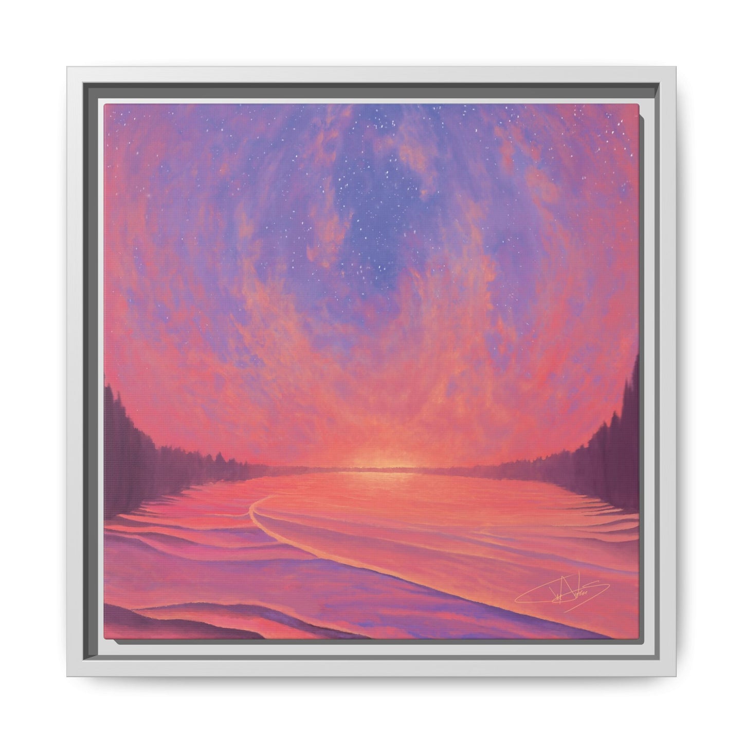 "Infinite Sunset" Framed canvas