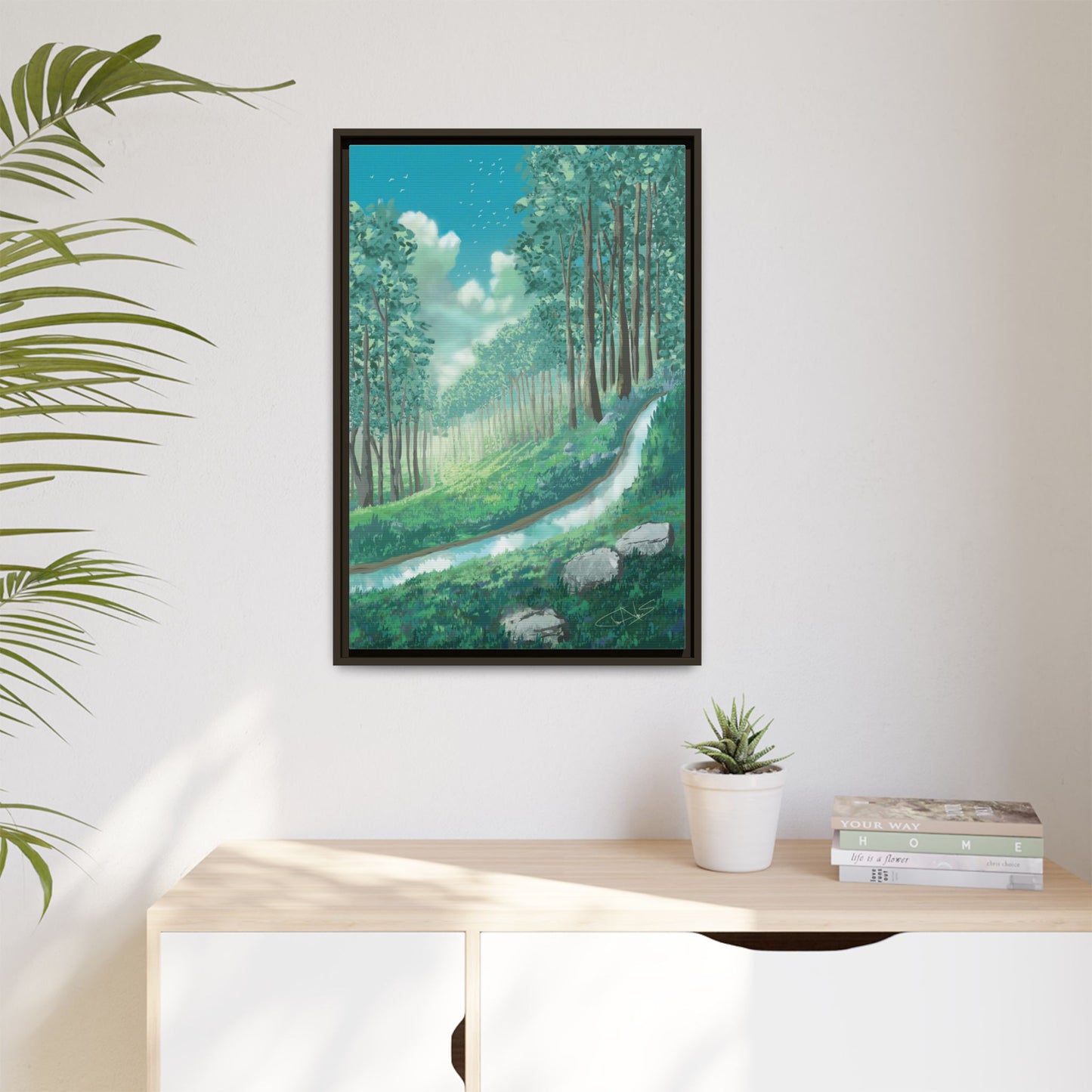 "Summer Stream" Framed canvas