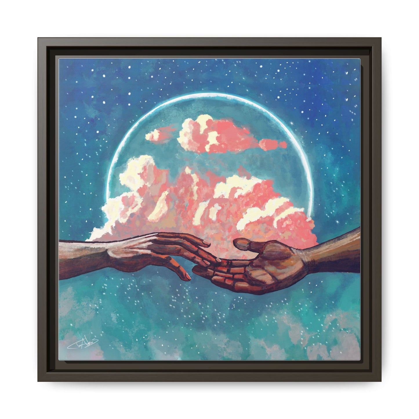 "Your Hand in Mine" Framed canvas