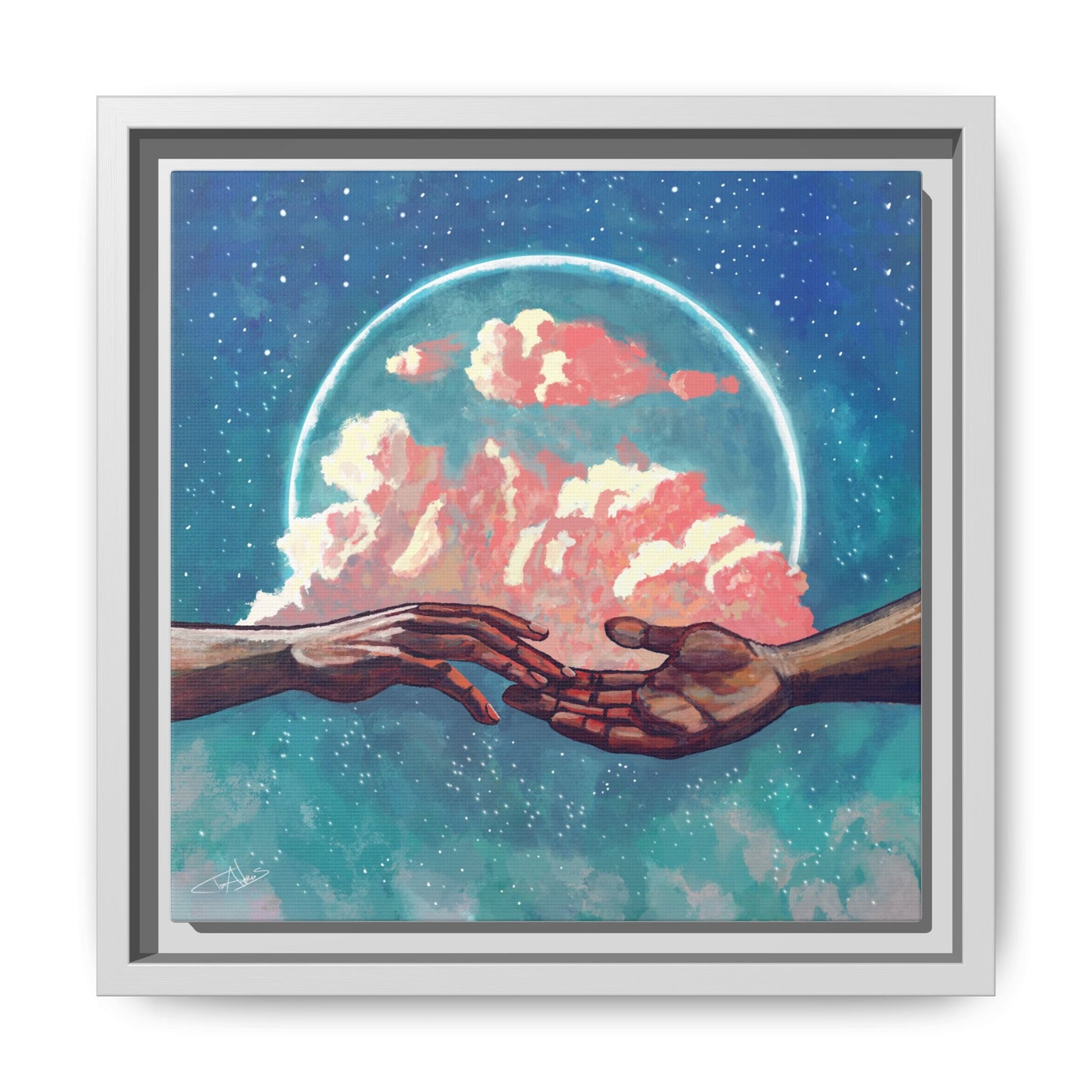 "Your Hand in Mine" Framed canvas