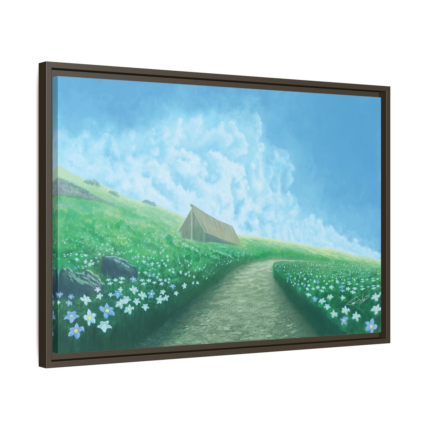 "Summer Stroll" Framed canvas