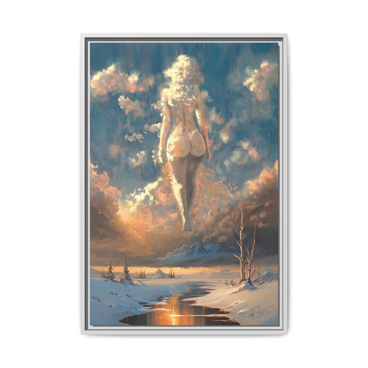 "Sunset Siren" Framed canvas