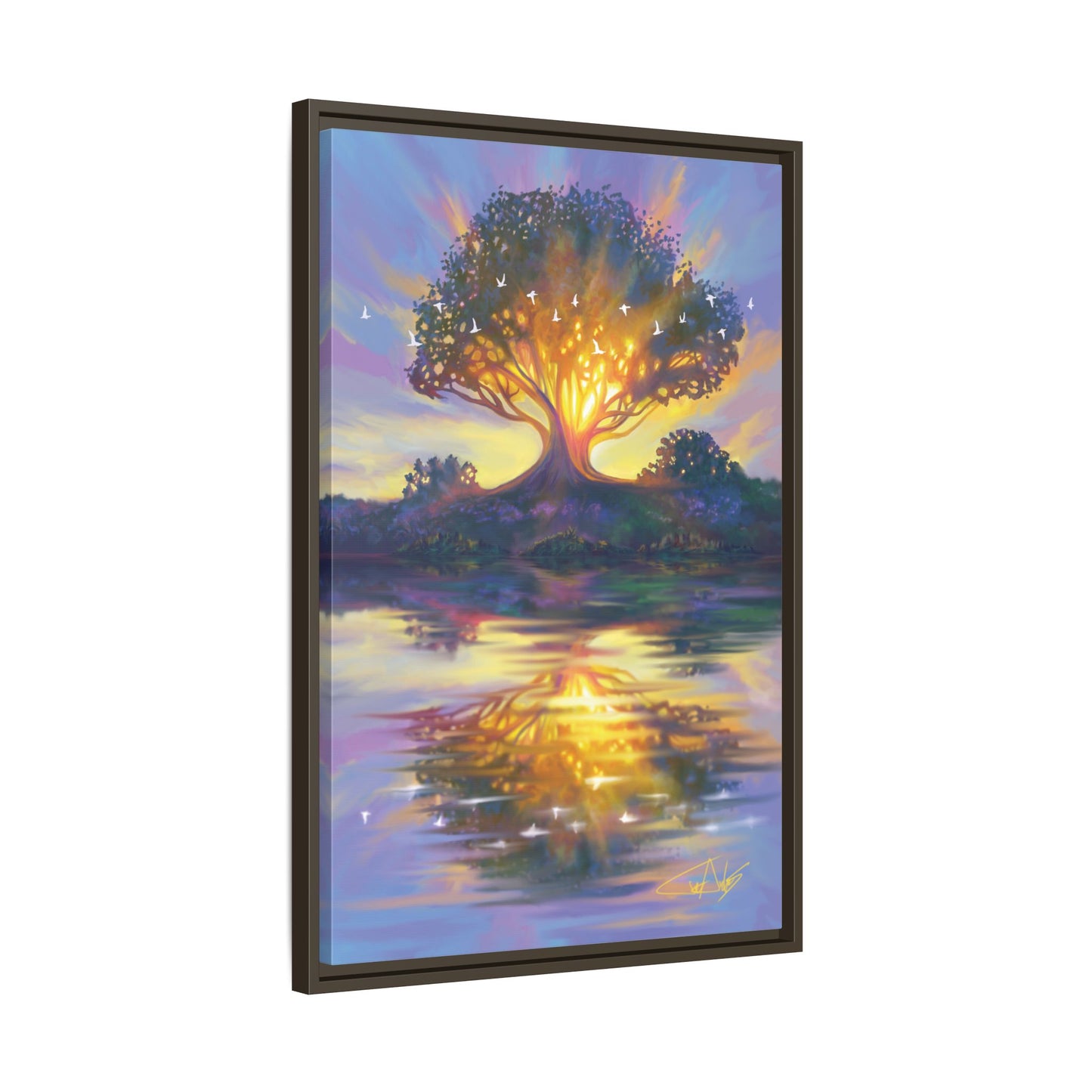 "Sunrise of Flutes" Framed canvas