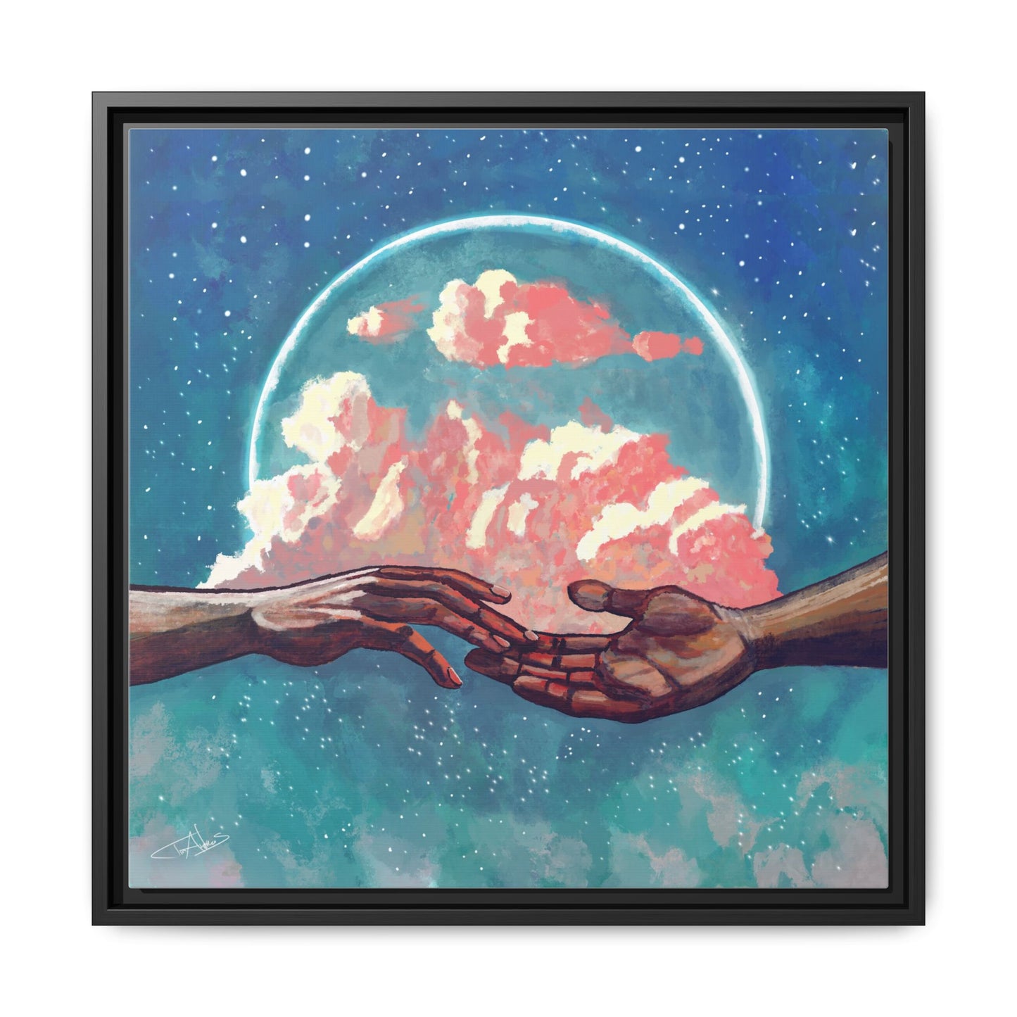 "Your Hand in Mine" Framed canvas