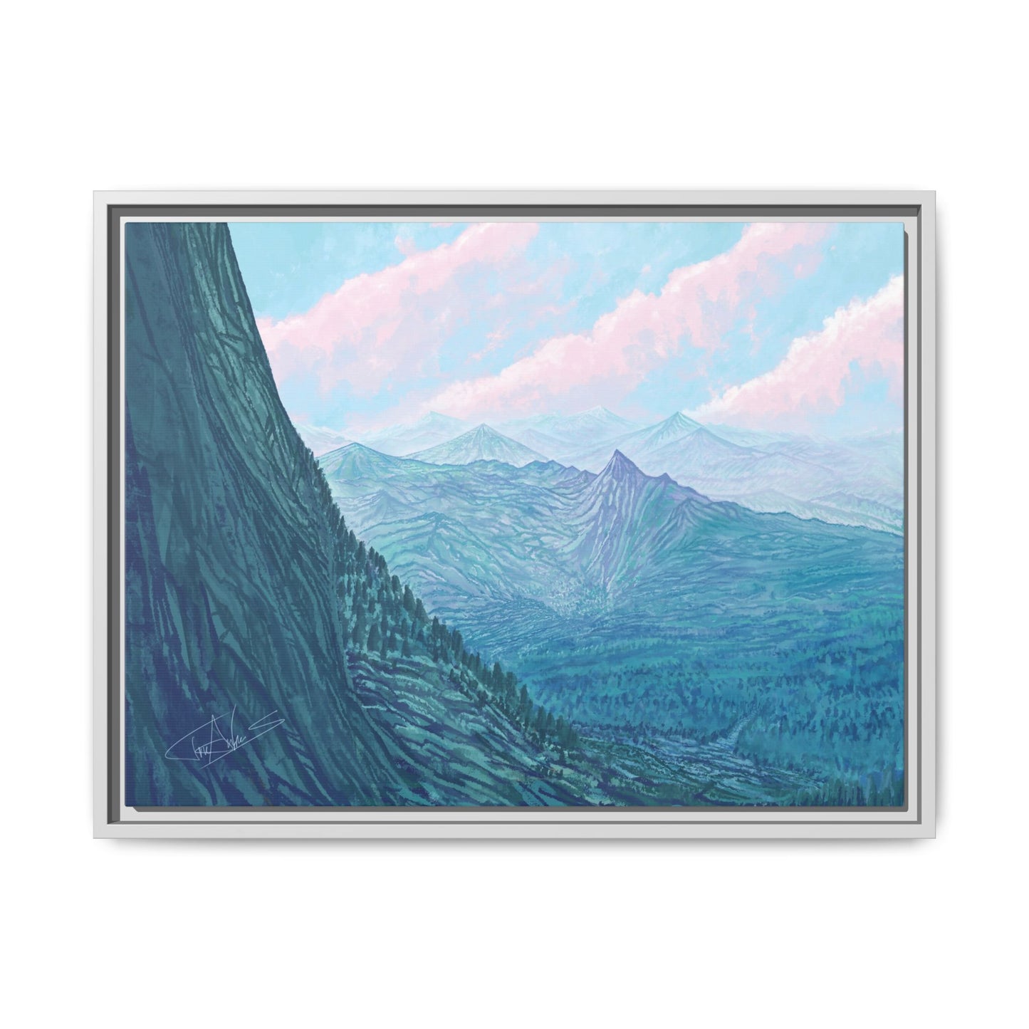"Pastel Peak" Framed canvas