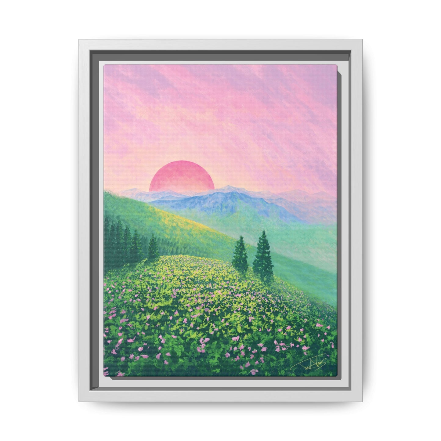 "Sunswept Hills" Framed canvas