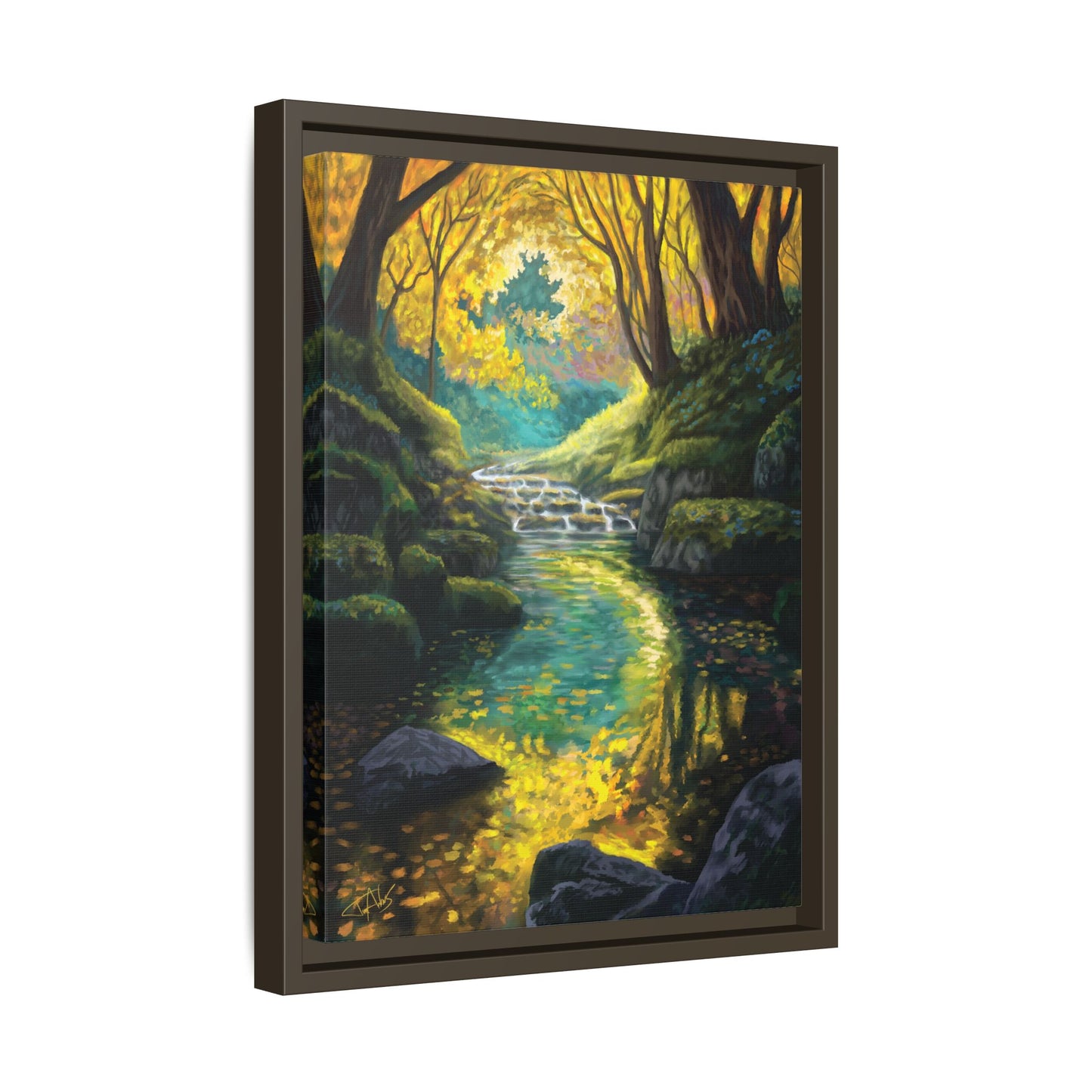 "Golden Light Continuum" Framed canvas