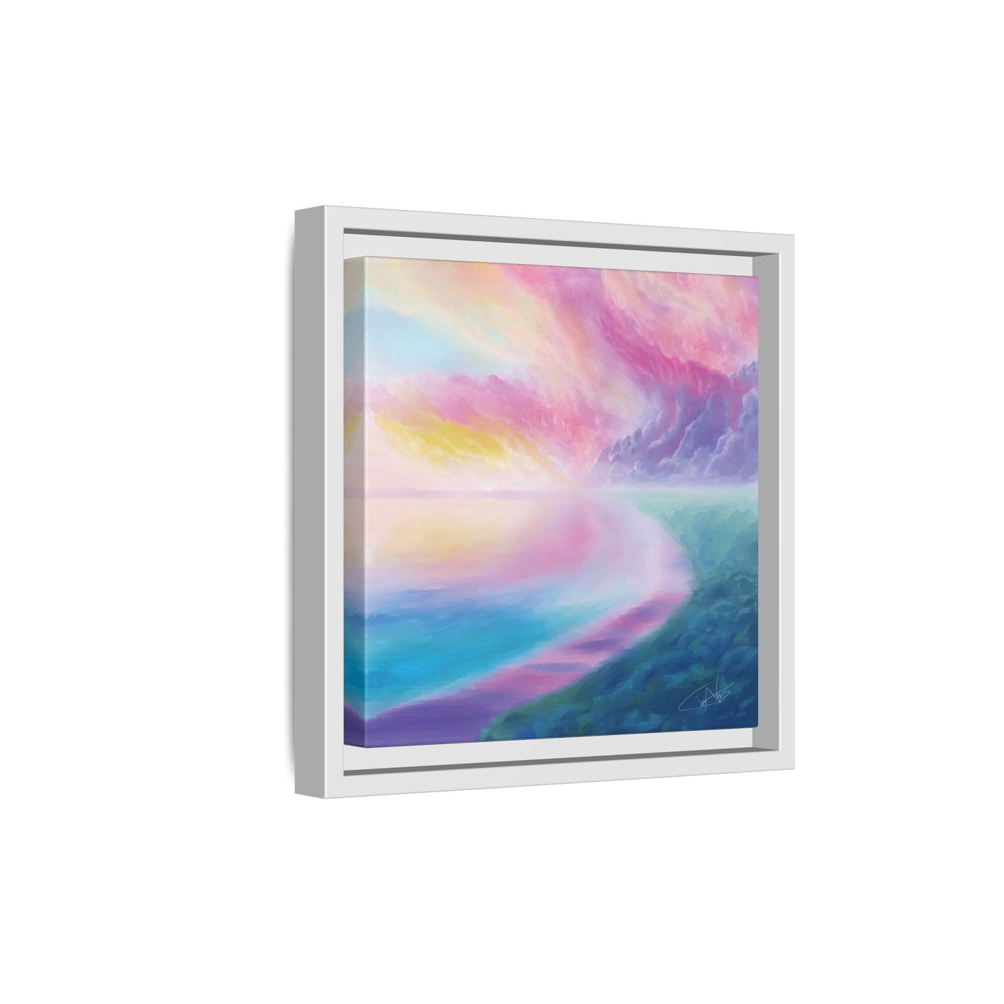 "Cotton Candy Sunset" Framed canvas